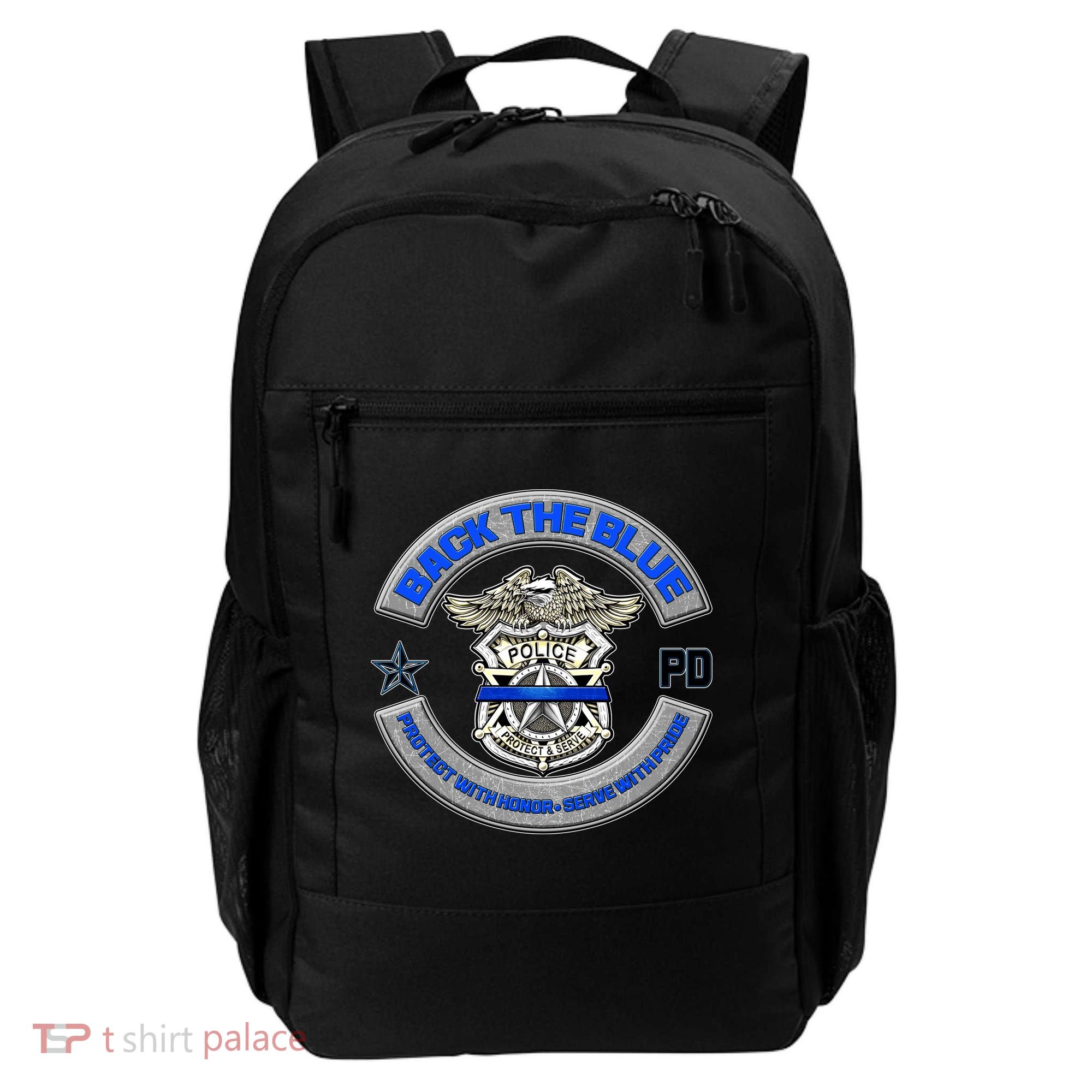 Back The Blue Police Protect And Serve Backpack