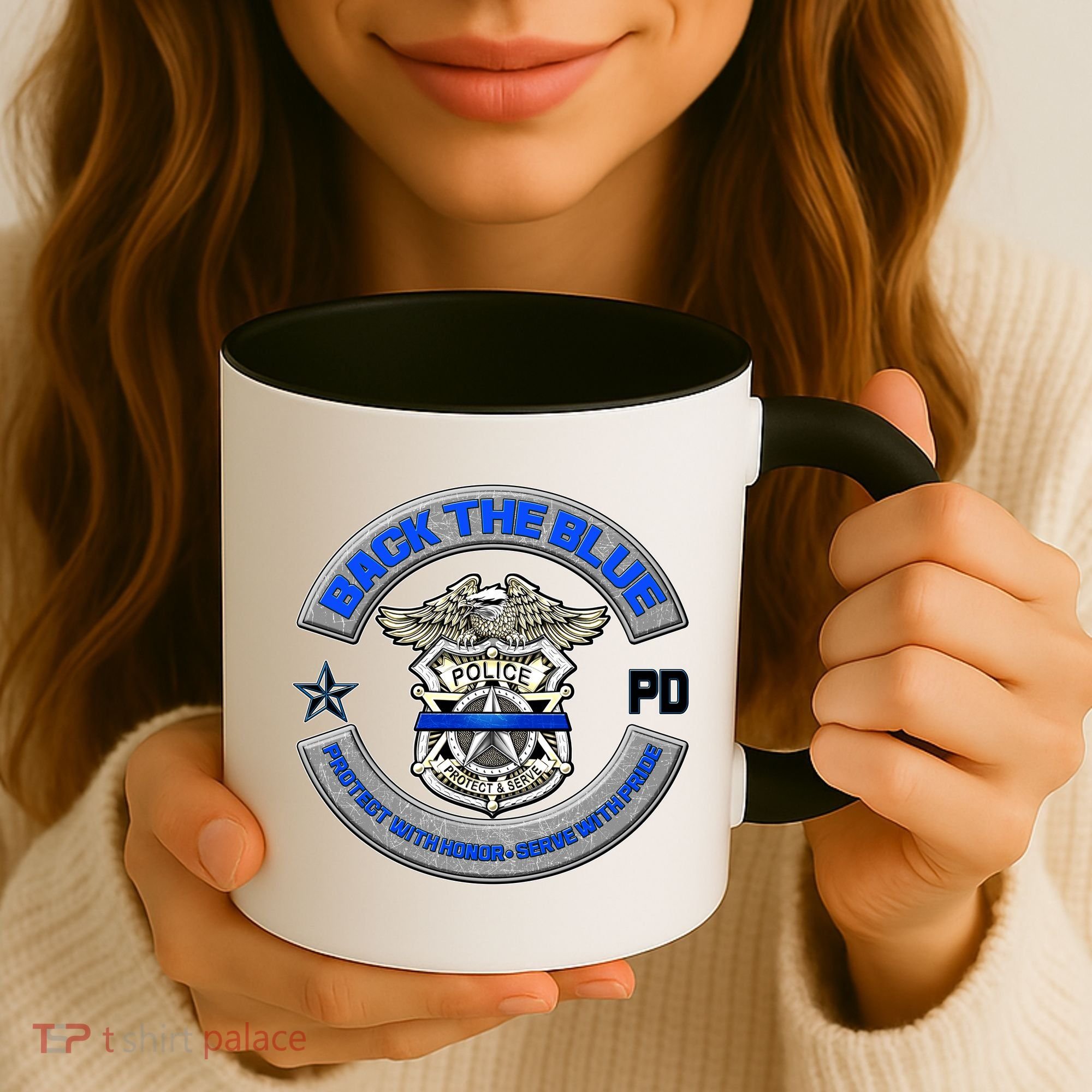 Back The Blue Police Protect And Serve Coffee Mug