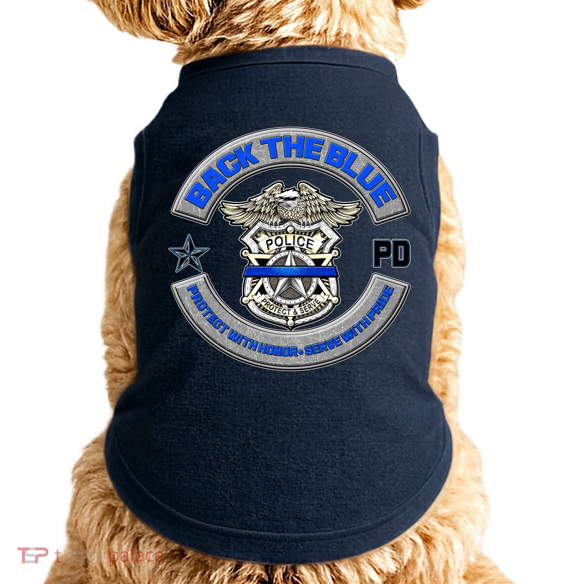 Back The Blue Police Protect And Serve Doggie Tank