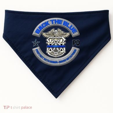 Back The Blue Police Protect And Serve USA-Made Doggie Bandana