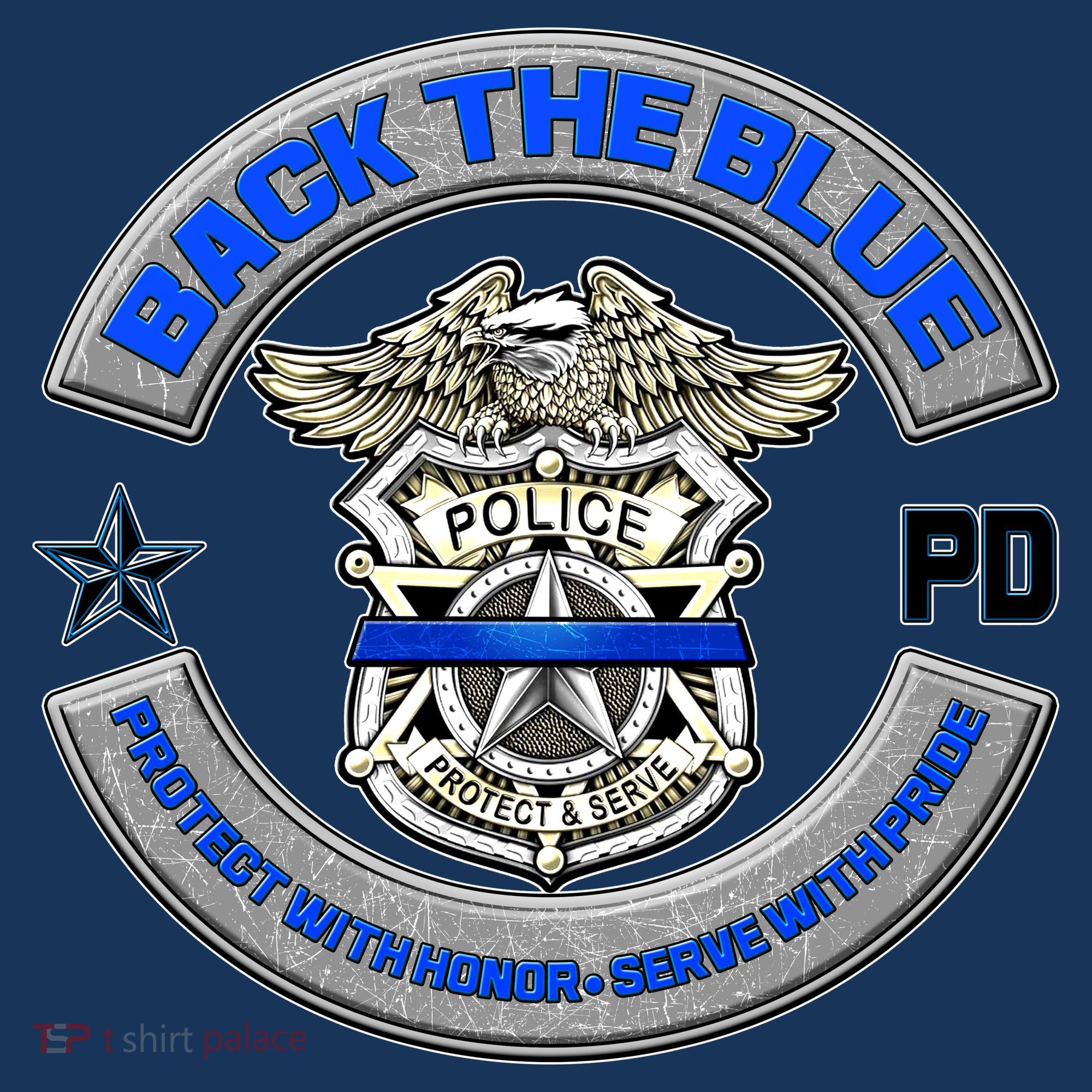 Back The Blue Police Protect And Serve Apron