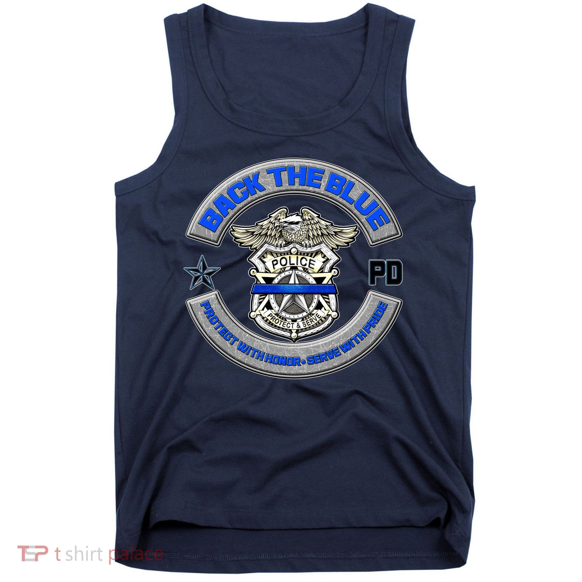 Back The Blue Police Protect And Serve Tank Top