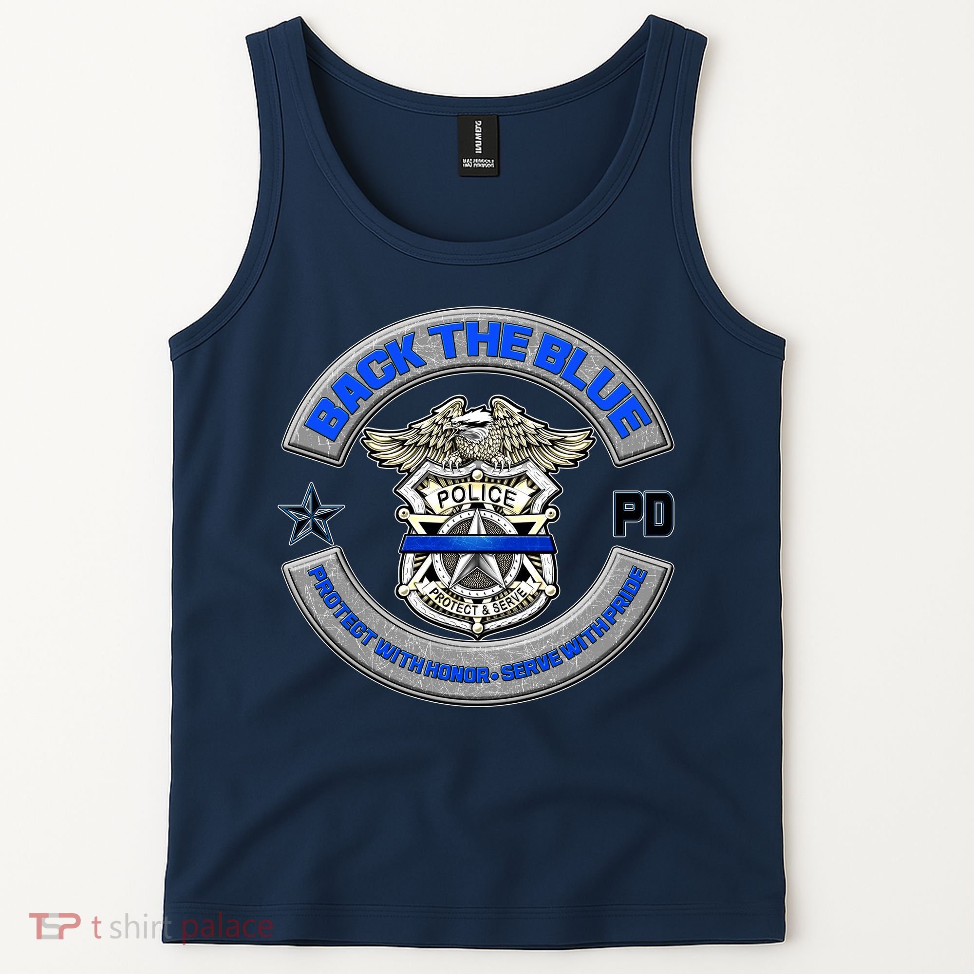 Back The Blue Police Protect And Serve Tank Top