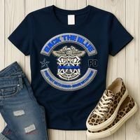 Back The Blue Police Protect And Serve Women's T-Shirt thumb 3