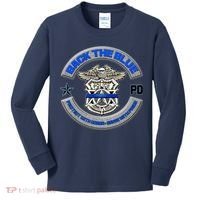 Back The Blue Police Protect And Serve Kids Long Sleeve Shirt thumb 0