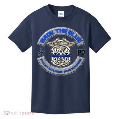Back The Blue Police Protect And Serve Kids T-Shirt
