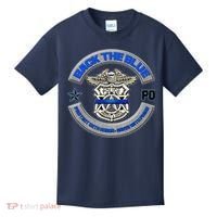 Back The Blue Police Protect And Serve Kids T-Shirt thumb 0