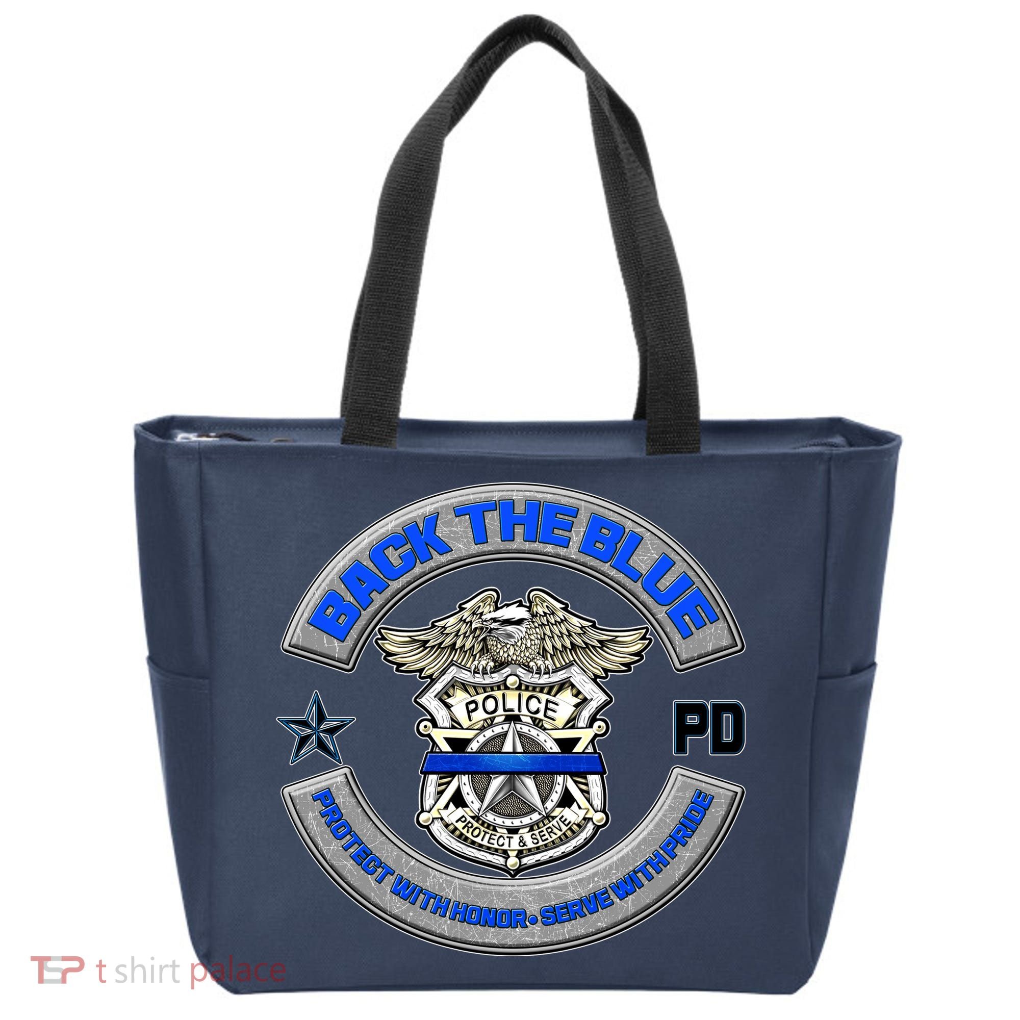 Back The Blue Police Protect And Serve Tote Bag