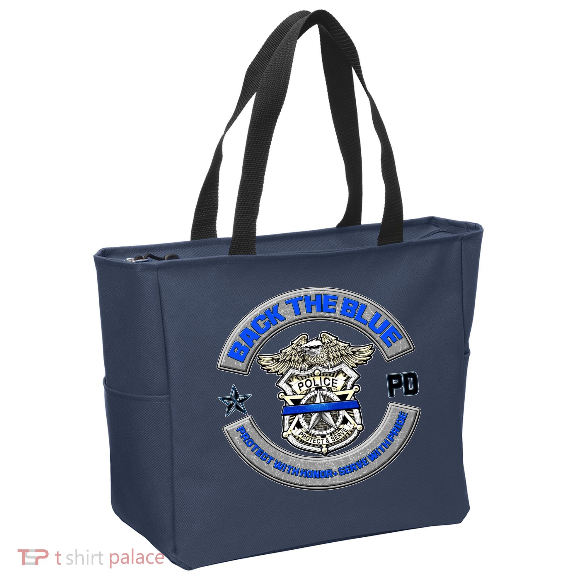 Back The Blue Police Protect And Serve Tote Bag