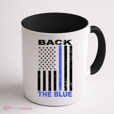Back The Blue Support Our Police Coffee Mug back