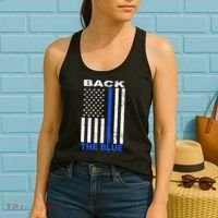 Back The Blue Support Our Police Women's Tank Top thumb 2