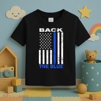 Back The Blue Support Our Police Toddler T-Shirt thumb 3