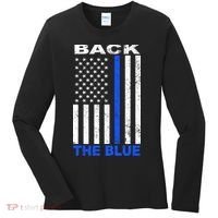 Back The Blue Support Our Police Women's Long Sleeve Shirt thumb 0