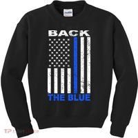 Back The Blue Support Our Police Kids Sweatshirt thumb 0