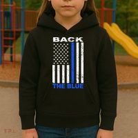Back The Blue Support Our Police Kids Hoodie thumb 3