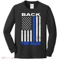 Back The Blue Support Our Police Kids Long Sleeve Shirt thumb 0