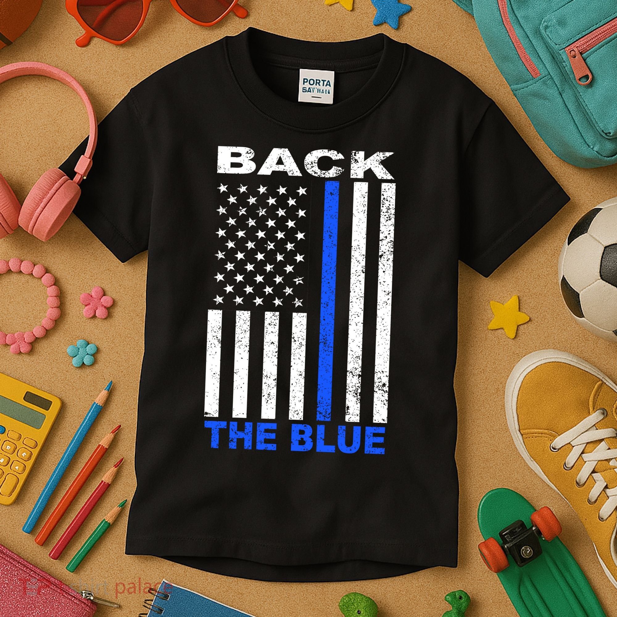 Back The Blue Support Our Police Kids T-Shirt