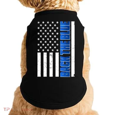 Back The Blue Thin Blue Line US Flag Doggie Tank