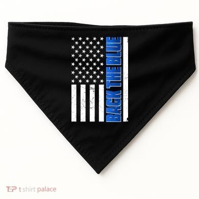 Back The Blue Thin Blue Line US Flag USA-Made Doggie Bandana