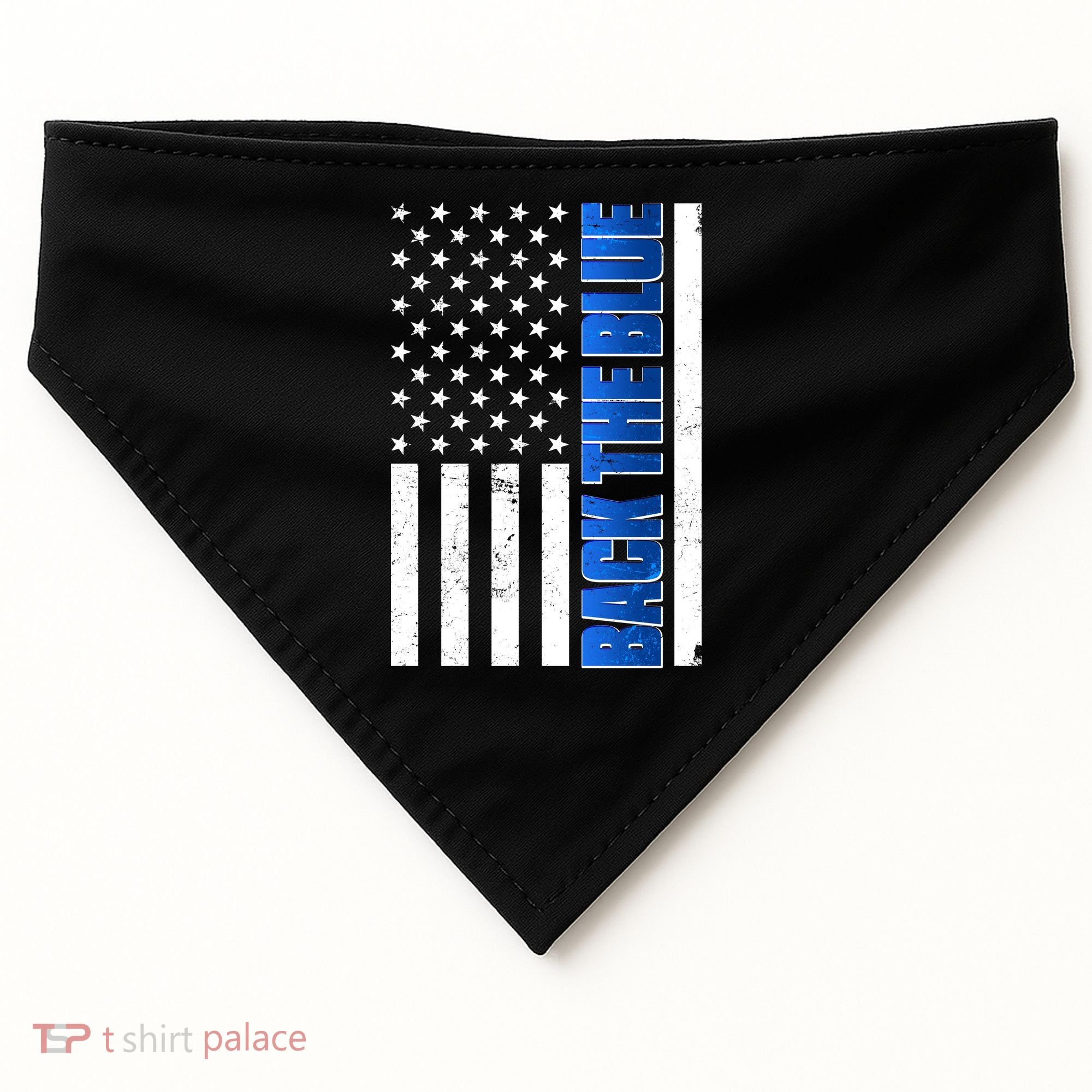 Back The Blue Thin Blue Line US Flag USA-Made Doggie Bandana
