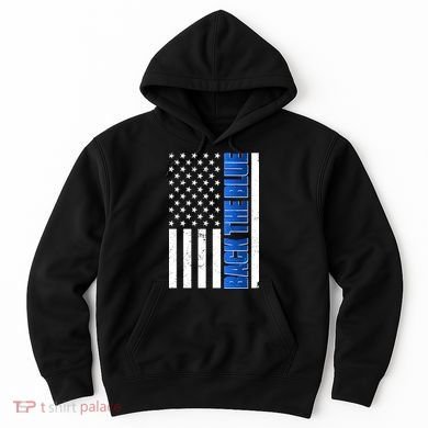 Back The Blue Thin Blue Line US Flag Hoodie