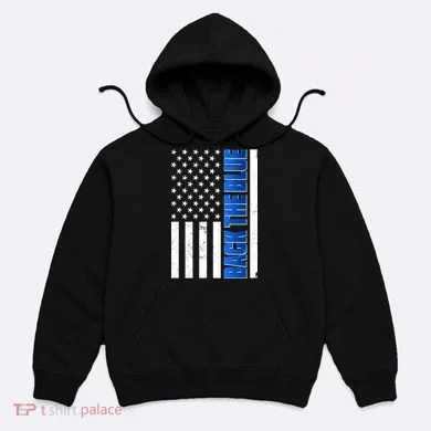 Back The Blue Thin Blue Line US Flag Hoodie