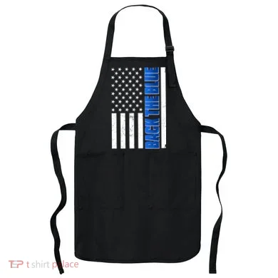 Back The Blue Thin Blue Line US Flag Apron