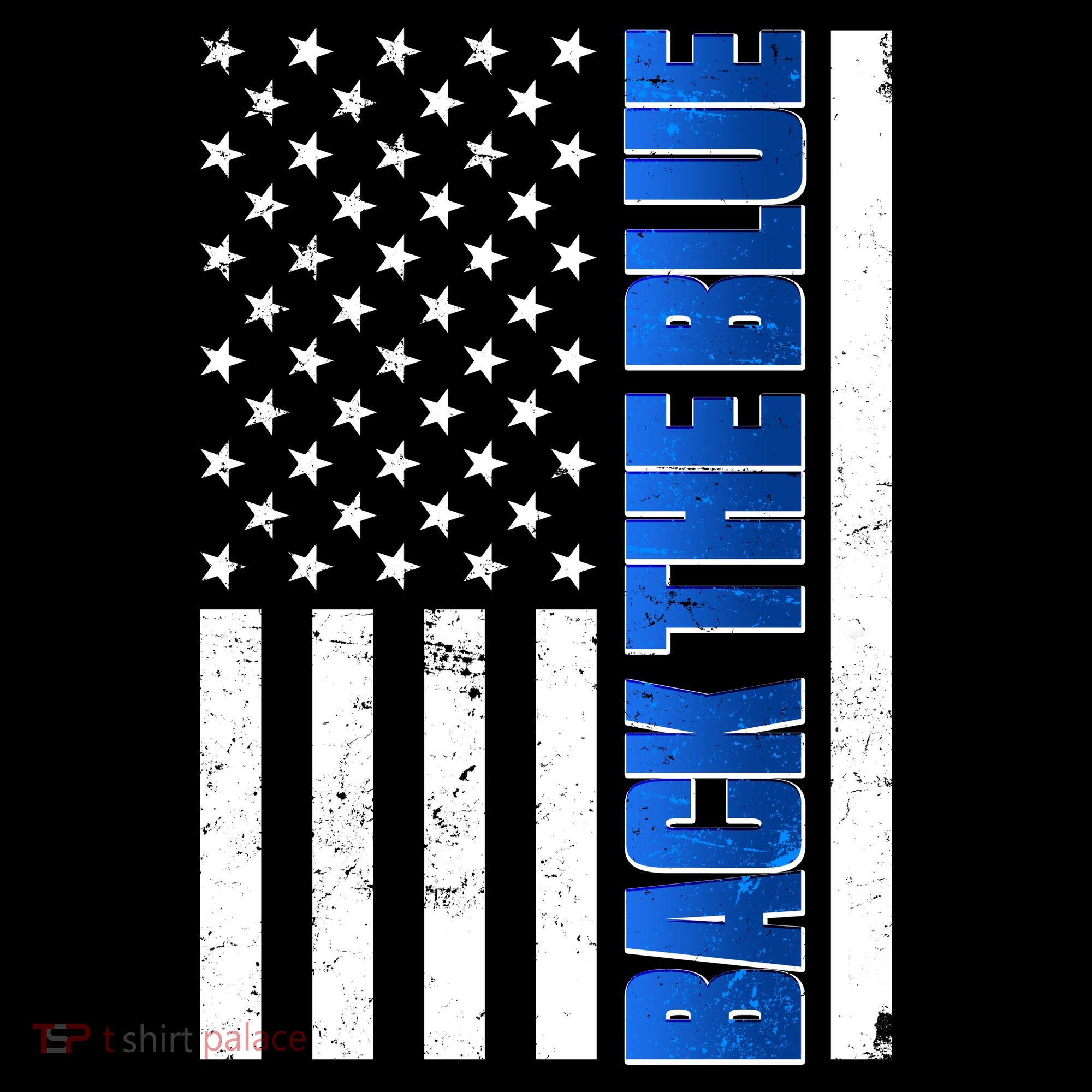 Back The Blue Thin Blue Line US Flag Apron