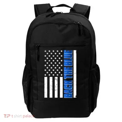 Back The Blue Thin Blue Line US Flag Backpack