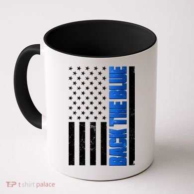 Back The Blue Thin Blue Line US Flag Coffee Mug