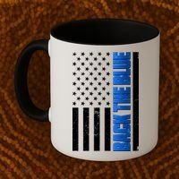 Back The Blue Thin Blue Line US Flag Coffee Mug thumb 2