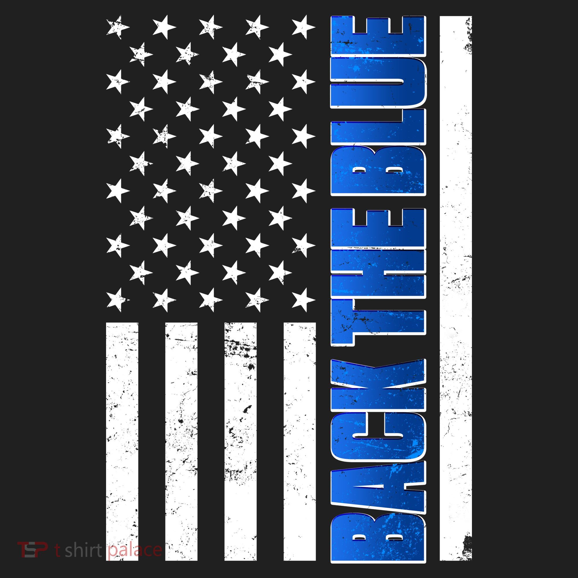 Back The Blue Thin Blue Line US Flag Beanie