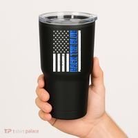 Back The Blue Thin Blue Line US Flag Tumbler thumb 2