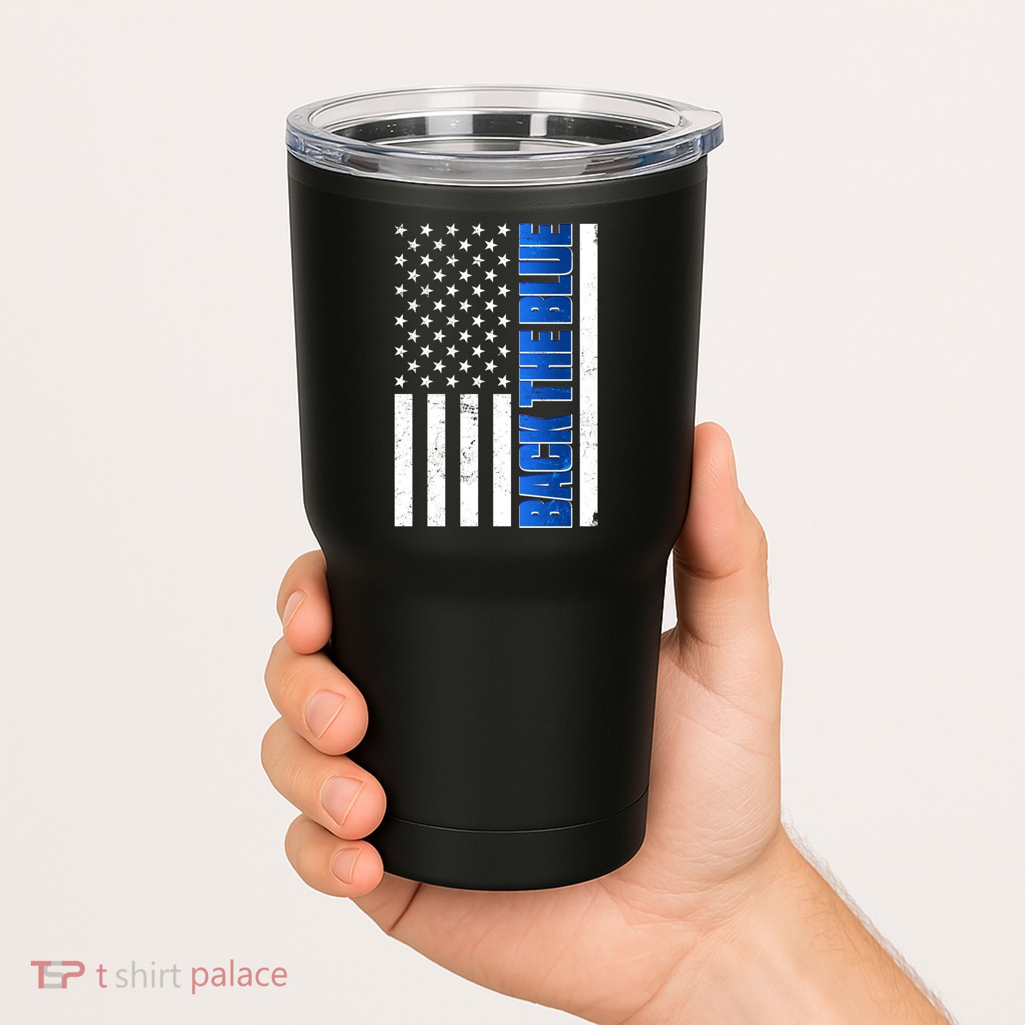 Back The Blue Thin Blue Line US Flag Tumbler