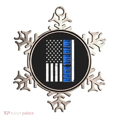 Back The Blue Thin Blue Line US Flag Ornament