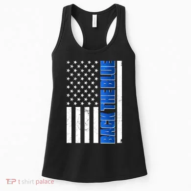 Back The Blue Thin Blue Line US Flag Women's Tank Top