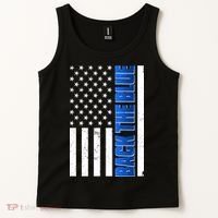 Back The Blue Thin Blue Line US Flag Tank Top thumb 2