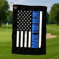 Back The Blue Thin Blue Line US Flag Golf Towel thumb 1