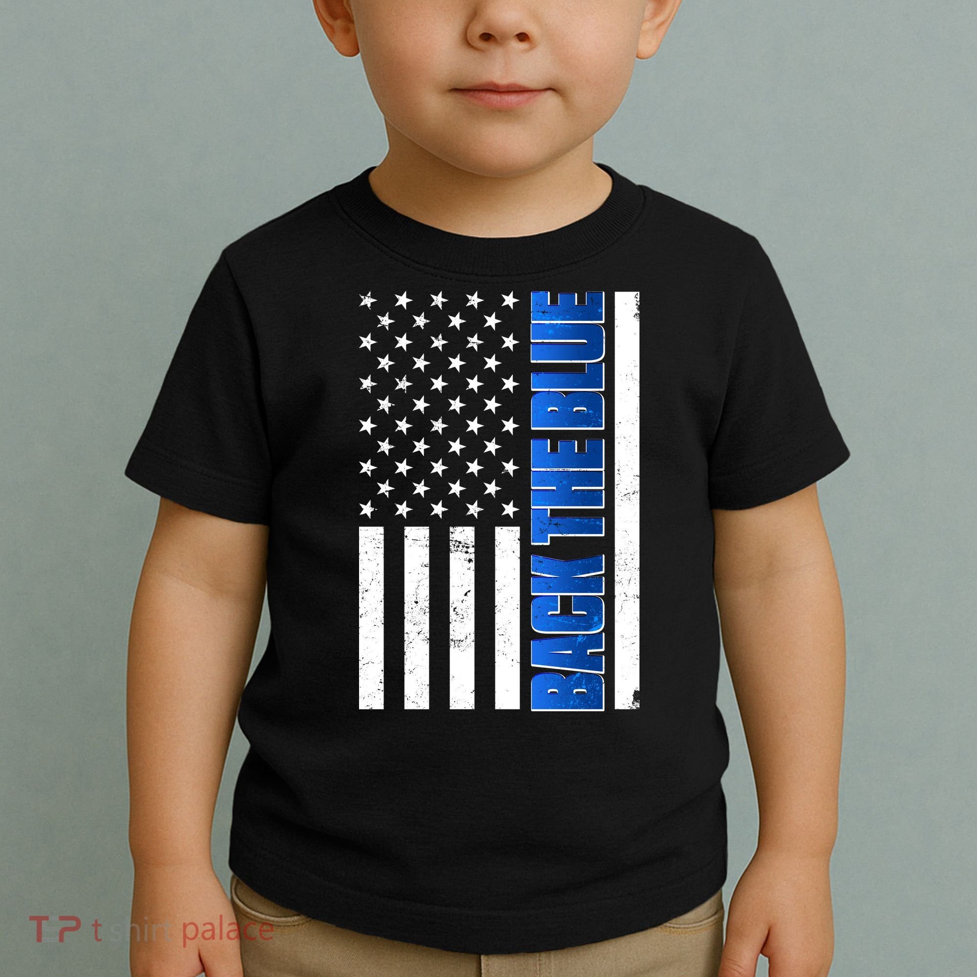 Back The Blue Thin Blue Line US Flag Toddler T-Shirt