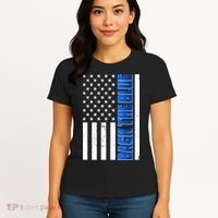 Back The Blue Thin Blue Line US Flag Women's T-Shirt thumb 4