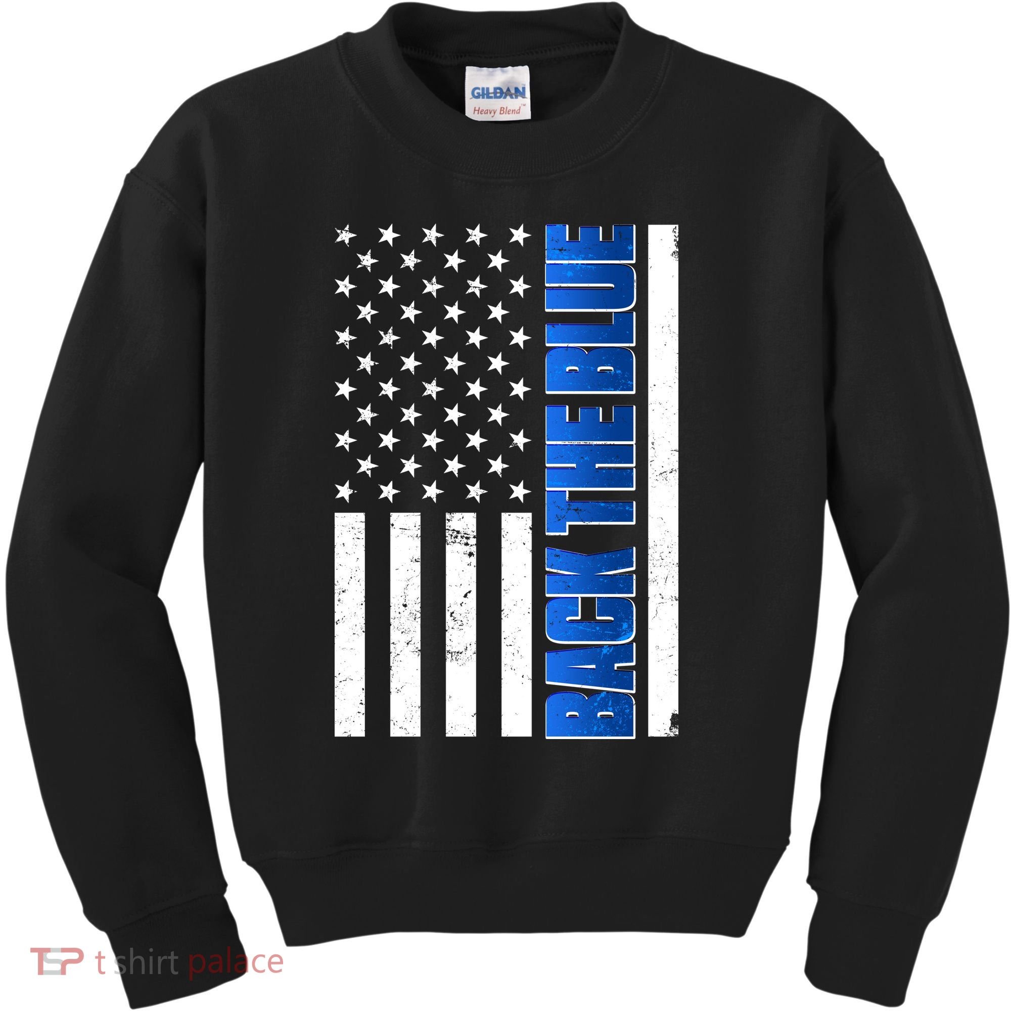 Back The Blue Thin Blue Line US Flag Kids Sweatshirt