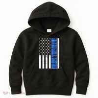 Back The Blue Thin Blue Line US Flag Kids Hoodie thumb 0