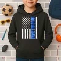 Back The Blue Thin Blue Line US Flag Kids Hoodie thumb 2