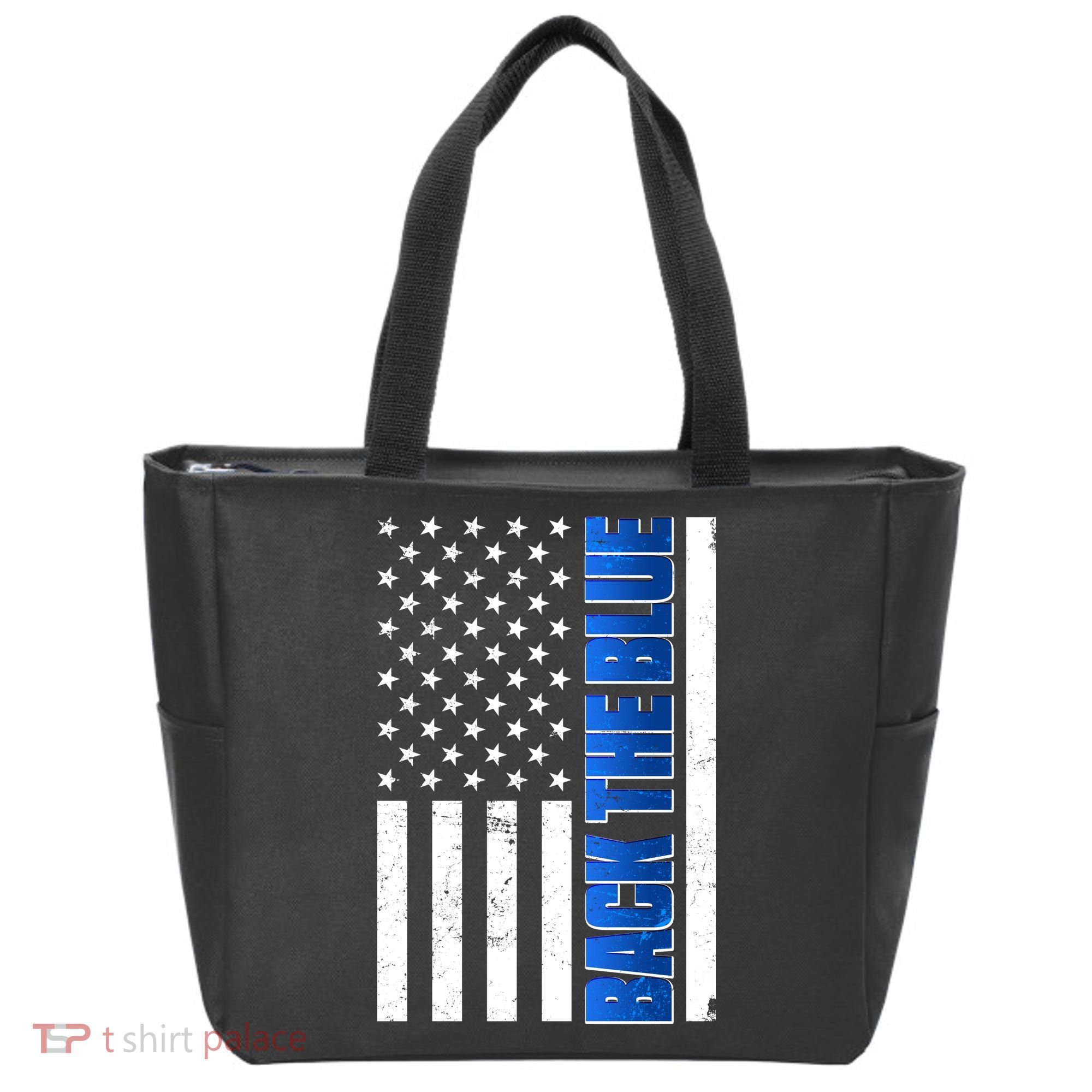 Back The Blue Thin Blue Line US Flag Tote Bag