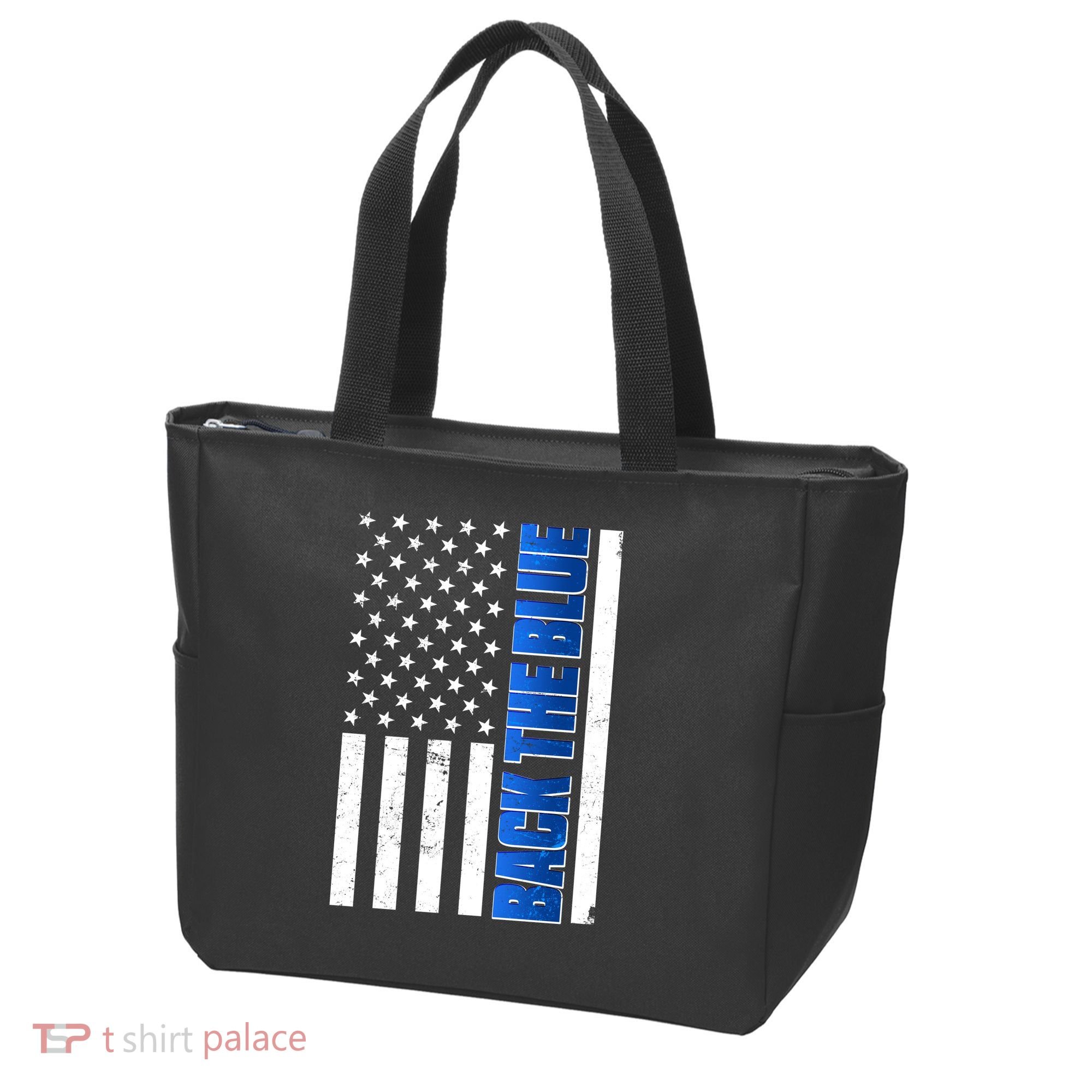 Back The Blue Thin Blue Line US Flag Tote Bag