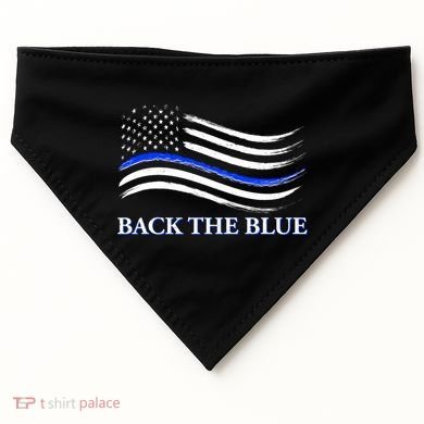 Back The Blue Thin Blue Line USA Flag USA-Made Doggie Bandana