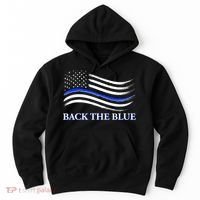 Back The Blue Thin Blue Line USA Flag Hoodie thumb 0