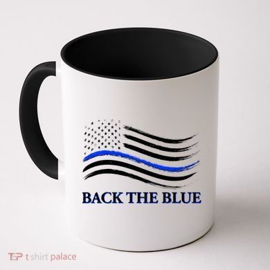 Back The Blue Thin Blue Line USA Flag Coffee Mug