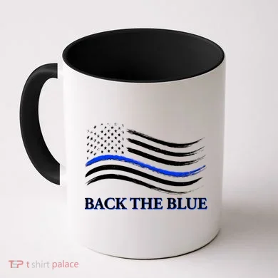 Back The Blue Thin Blue Line USA Flag Coffee Mug
