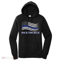Back The Blue Thin Blue Line USA Flag Women's Hoodie thumb 0